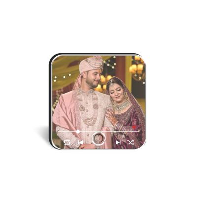Personalized Wedding Gift for Couples Photo Musical Fridge Magnet | Music Player Refrigerator Magnet | Marriage for Couple